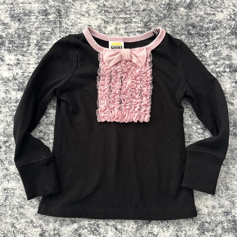 2T Gwen Stefani Harajuku Mini Top No Doubt Lovers Long Sleeve Bow Tie Black Pink